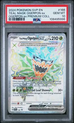 2024 Pokemon TCG Teal Mask Ogerpon EX #166 Ogerpon EX Premium Coll PSA 10 - Image 1