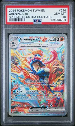 2024 POKEMON TWM EN-TWILIGHT MASQUERADE #214 GRENINJA EX PSA 10 - Image 1