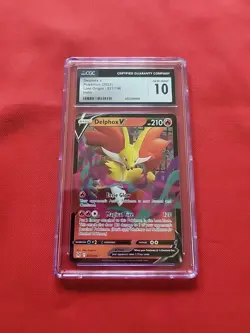 GEM MINT Pokemon: Delphox V #027/196 Holo Rare Lost Origin 2022 - CGC 10 - A23 - Image 1