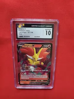 GEM MINT Pokemon: Delphox V #027/196 Holo Rare Lost Origin 2022 - CGC 10 - A23 - Image 4
