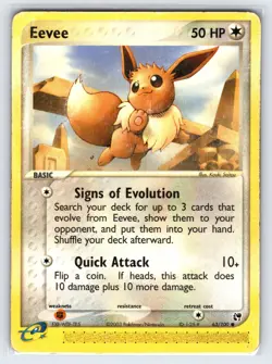 Eevee 63/100 2003 EX Sandstorm Pokemon Card Nintendo e-Series Common - Mp - Image 1