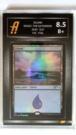 MTG Card Island 103 Foil Bob Ross Secret Lair Graded Ambr 8.5 Fade to Black - Image 3