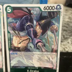 Set of 6 One Piece TCG Cards X.Drake Rare English OP01-114 & OP01-054 - Image 2