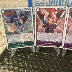 Set of 6 One Piece TCG Cards X.Drake Rare English OP01-114 & OP01-054 - Image 5