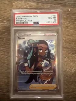 Pokemon TCG Vivid Voltage Nessa Full Art Ultra Rare Card 183/185 PSA 10 Gem Mint - Image 1