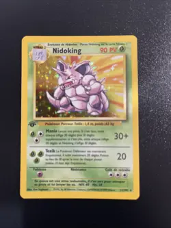 Pokemon 1st EDITION Nidoking - FRENCH - Rare Holofoil - card #11/102 in base set - Image 1