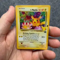Pikachu 24 Promo Birthday Celebrations Holo Pokemon Card Vintage Art Near Mint - Image 1