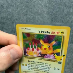 Pikachu 24 Promo Birthday Celebrations Holo Pokemon Card Vintage Art Near Mint - Image 2