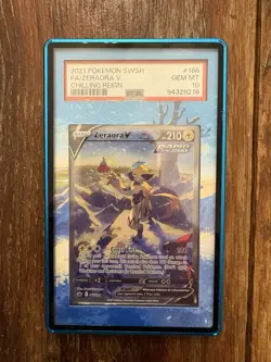 Pokemon TCG Zeraora V Chilling Reign Alternate Art Card 166/198 PSA 10 Art Case - Image 1