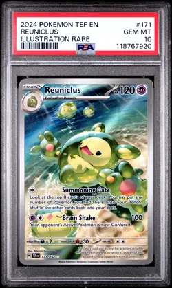 2024 POKEMON TEF EN-TEMPORAL FORCES ILLUSTRATION RARE #171 REUNICLUS PSA 10 - Image 1