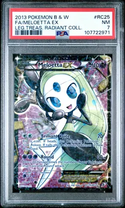 2013 POKEMON B&W LEGEND TREASURES RADIANT COLLECTION FULL ART/MELOETTA EX PSA 7 - Image 1