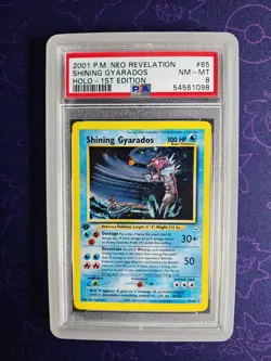 2001 Pokemon Neo Revelation 1st Edition Shining Gyarados Holo #65/64 PSA 8 - Image 1