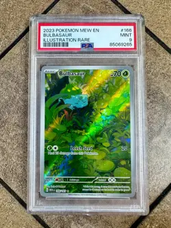 Bulbasaur 2023 Pokemon Mew EN 151 Illustration Rare IR #166 PSA 9 - Image 1