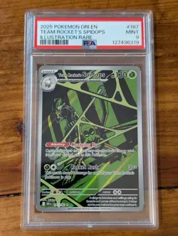 Team Rocket's Spidops Illustration Rare 187/182 Pokemon Destined Rivals PSA 9 - Image 1