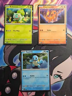 Pokemon Bulbasaur, Charmander, & Squirtle Black Star Promos 151 English NM/LP - Image 1