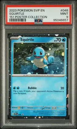 2023 POKEMON SVP EN-SV BLACK STAR PROMO 151 POSTER COLLECTION SQUIRTLE PSA 9 - Image 1