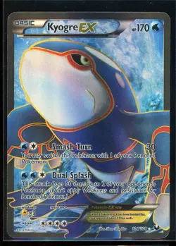 2012 Pokemon Black & White Dark Explorers FULL ART Kyogre EX 104/108 Holo Foil - Image 1