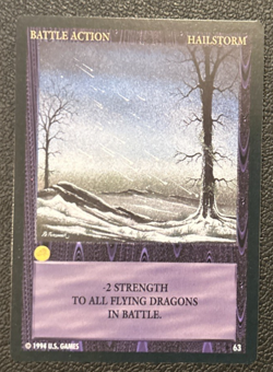 Wyvern CCG 1994 Limited Edition Common Card Battle Action Hailstorm #63 - Image 1