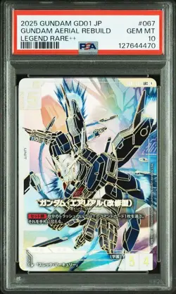 Gundam Aerial Rebuild LR++ Super Parallel PSA10 Rare Collector Card - Image 1