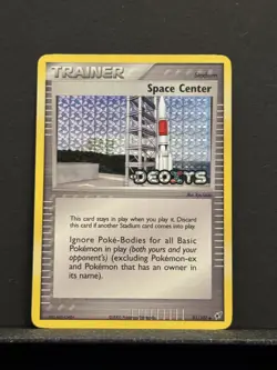 Space Center Reverse Holo Stamped EX Deoxys 91/107 Pokemon Card Trainer - Image 1