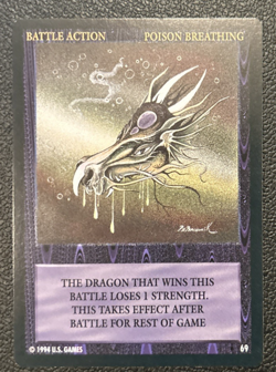 Wyvern CCG 1994 Limited Edition Common Card Battle Action Poison Breathing #69 - Image 1