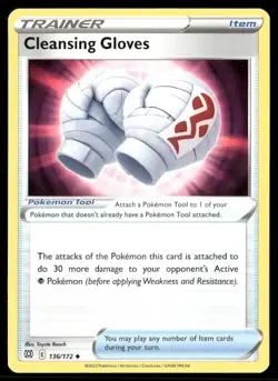 2022 Brilliant Stars Set Pokemon Card 136 Cleansing Gloves NM - Image 1