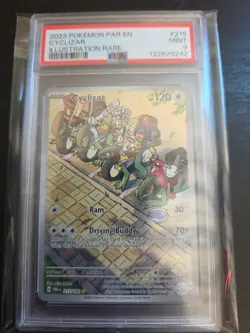 PSA 9 MINT Cyclizar # 215/182 Pokemon TCG Card 2023 Paradox Rift - Image 1