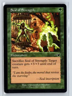(3x) SEAL OF STRENGTH - MTG Magic the Gathering Card - Nemesis - Common - Image 1