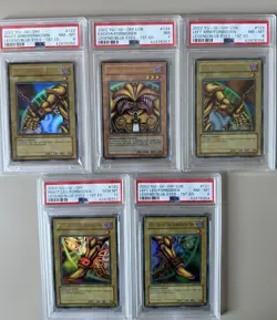 YuGiOh Exodia Forbidden 1st Edition ENG LOB All 5 Pieces Sequential PSA - 2002 - Image 1