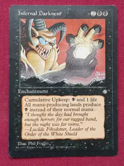 Magic The Gathering ICE AGE INFERNAL DARKNESS black card MTG - Image 1