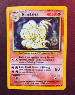 NINETALES 12/102 Base Set HOLO rare Pokemon TCG card NM+ CLEAN NEAR MINT - Image 1