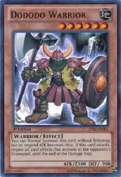 Yugioh - Dododo Warrior - 1st Edition - Super Rare NM - Free Holographic Card - Image 1