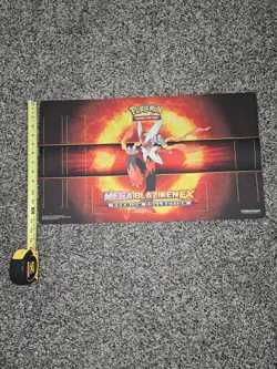 Pokemon Mega Blaziken Metagross Trading Card Game Play Mat 23.5" x 13.5" - Image 1