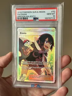Pokemon TCG Zinnia Dragon Majesty Holo Full Art Ultra Rare Card 70/70 PSA 10 - Image 2