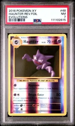 HAUNTER #48 PSA 7 • 2016 REVERSE FOIL POKEMON XY EVOLUTIONS - Image 1