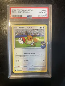 2020 Pokemon Futsal EEVEE ON THE BALL #002 PSA 10 GEM Mint - Image 1