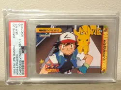 PSA 10 Ash & Pikachu #Movie 20 Japanese Carddass Vending Series 6 Pokemon 1999 - Image 1