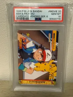 PSA 10 Ash & Pikachu #Movie 20 Japanese Carddass Vending Series 6 Pokemon 1999 - Image 3