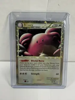 Pokemon Blissey Prime 106/123 HGSS Heartgold & Soulsilver 106/123 Holo *Damaged* - Image 1