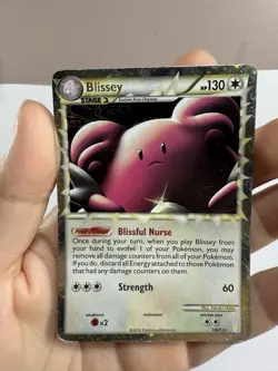 Pokemon Blissey Prime 106/123 HGSS Heartgold & Soulsilver 106/123 Holo *Damaged* - Image 2