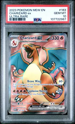 2023 POKEMON MEW EN-151 ULTRA RARE #183 CHARIZARD EX PSA 10 - Image 1