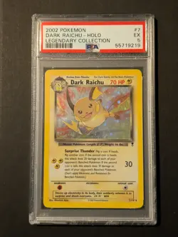 Dark Raichu Holo 7/110 2002 Pokemon Legendary Collection PSA 5 EX - Image 1