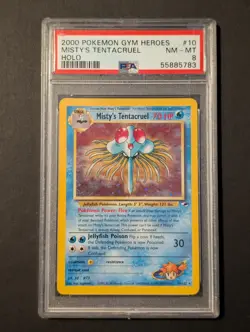 2000 POKEMON GYM HEROES MISTY'S TENTACRUEL HOLO 10/132 PSA 8 - Image 1