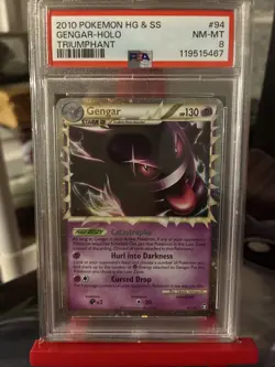 Gengar Prime PSA 8 Pokemon TCG HGSS Triumphant 94/102 Rare Holo - Image 1