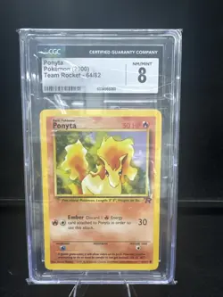 Ponyta Pokemon Card Team Rocket 64/82 CGC 8 NM/Mint - Image 1