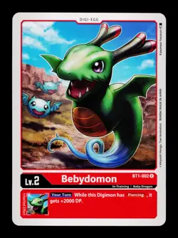 Bebydomon BT1-002 Red Digimon Card CCG Trading Card - Image 1