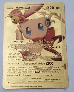 Mew GX Gold Foil Fan Art Card Hp320 Primordial Power🔥 Ancestral Voice GX🔥🔥 - Image 1