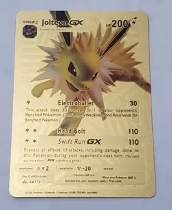 Gold Foil Pokemon Fan Art Card Collection Jolteon GX NM - Image 1