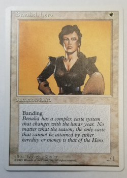 Alternate 4th Fourth Benalish Hero NM/M White Creature Mtg Magic English Regular - Image 1
