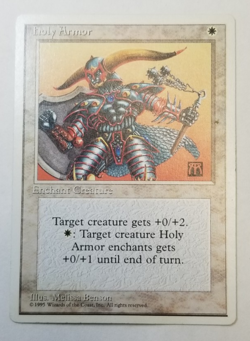Alternate 4th Fourth Holy Armor NM/M White Enchant Creature Mtg Magic English - Image 1